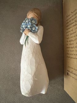 New willow tree sculpture Forget me not” girl w flowers