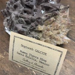 Dogtooth Calcite Cluster – Buena Tierra Mine, Santa Eulalia, Mexico - Original Label