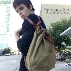 Madewell Mini Canvas Backpack – Leather Straps – Like New