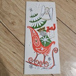 Vintage 1960's Snowman Holiday Christmas Card w/o Envelope Hawthorne Sommerfield Litho UNUSED NOS - Made in USA
