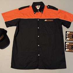 Vintage D1 Professional Drift D1GP Bundle Button Crew Shirt + Hat + Stickers Lot Brand New