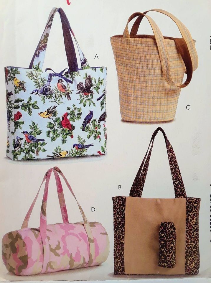 Pattern UNCUT tote purse bag beach travel shopping
