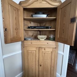Vintage Pine Corner Cabinet