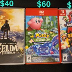 Nintendo Switch Games - Kirby - Zelda - Super Mario 3D World