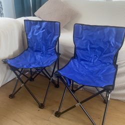 Set of 2 Blue Kids' Portable Camping Chairs 