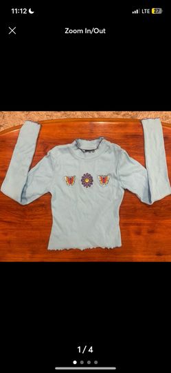 NWOT Women’s ROMWE Blue waist High Blouse Top Medium