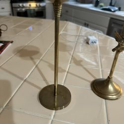 Brass Candle Holders- Home Decor - Price Is For Both 