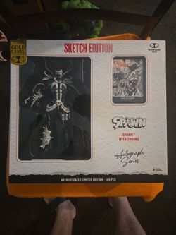 McFarlane spawn with throne sketch edition autograph series gold label