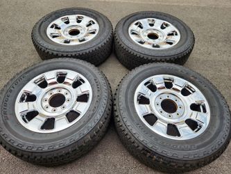 Ford f250-350 factory chrome wheels and tires