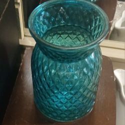 Vintage Glass Vase Green Blue Teal Aqua Turquiose Colors
