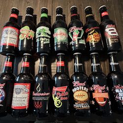 LOT (14) Glass Budweiser Collectible Bottles 14.5” Tall 2000 2001