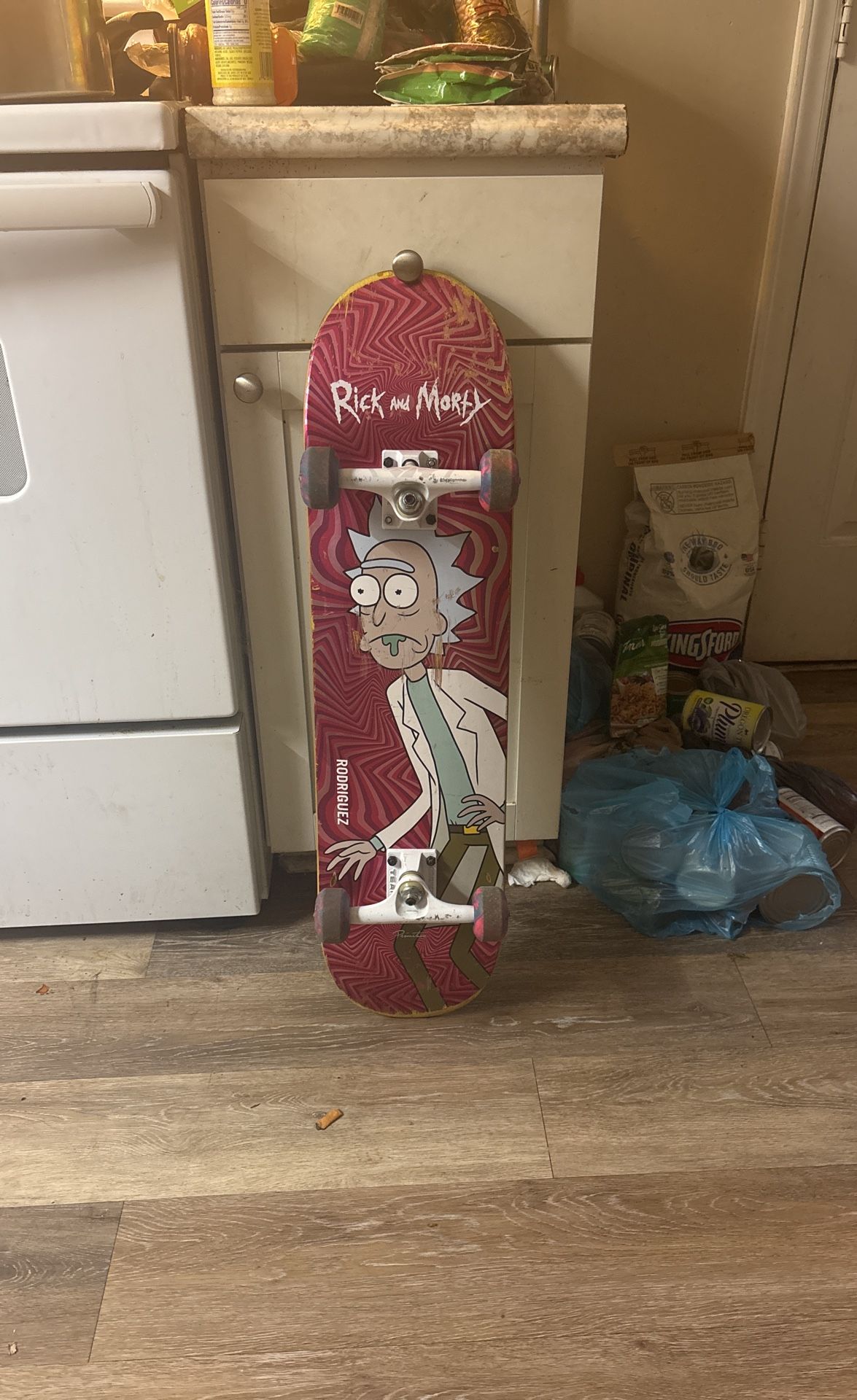 Pickle, Rick, Rick, And Morty Skateboard