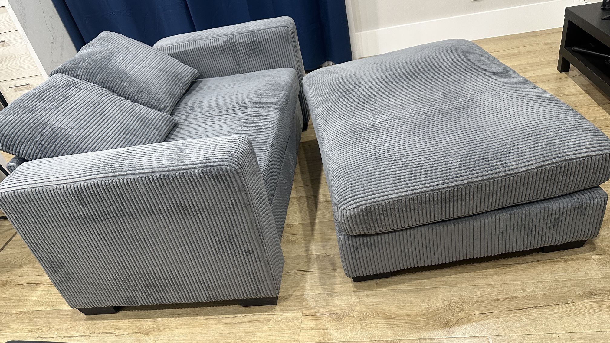 Oversized Chaise Lounge - Gray