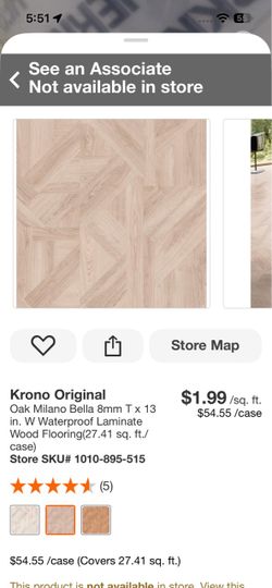 Krono Original Oak Milano Bella 8mm Tx 13 in. W Waterproof Laminate Wood Flooring(27.41 sq. ft./ case)
