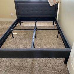 Dark Gray Bed Queen Frame