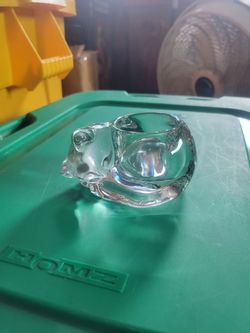Glass Cat Tealight Candle Holder