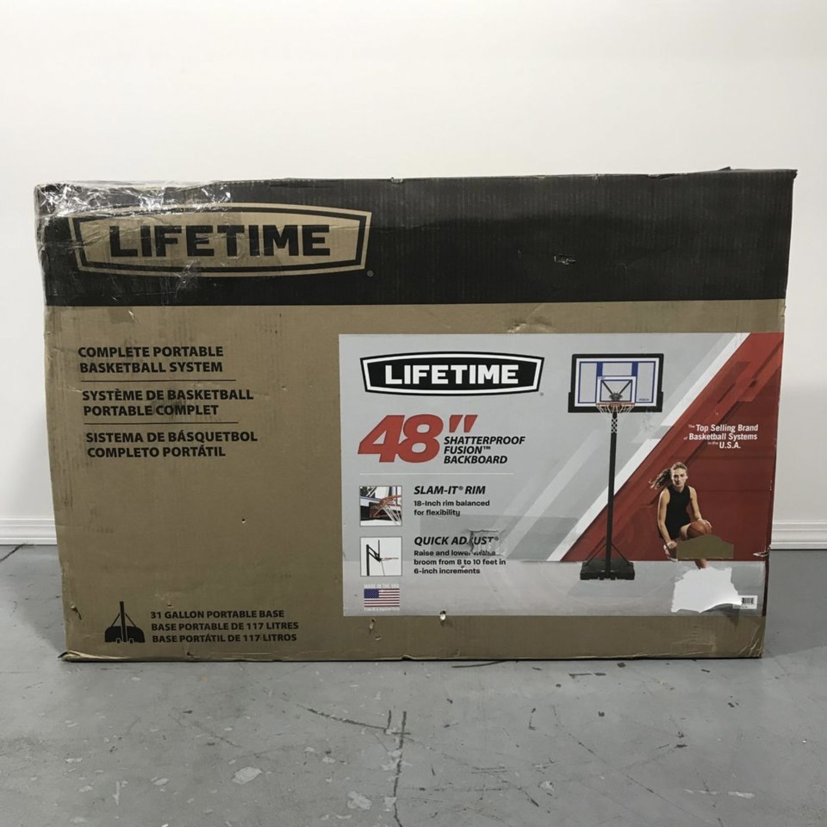 Lifetime Portable Basketball Hoop 48-inch Shatterproof Backboard