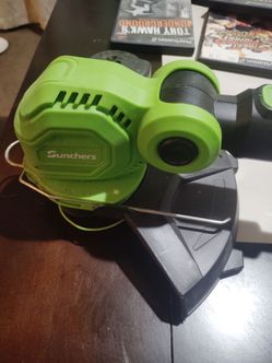 Electric cordless weed eater battery has charged no charger