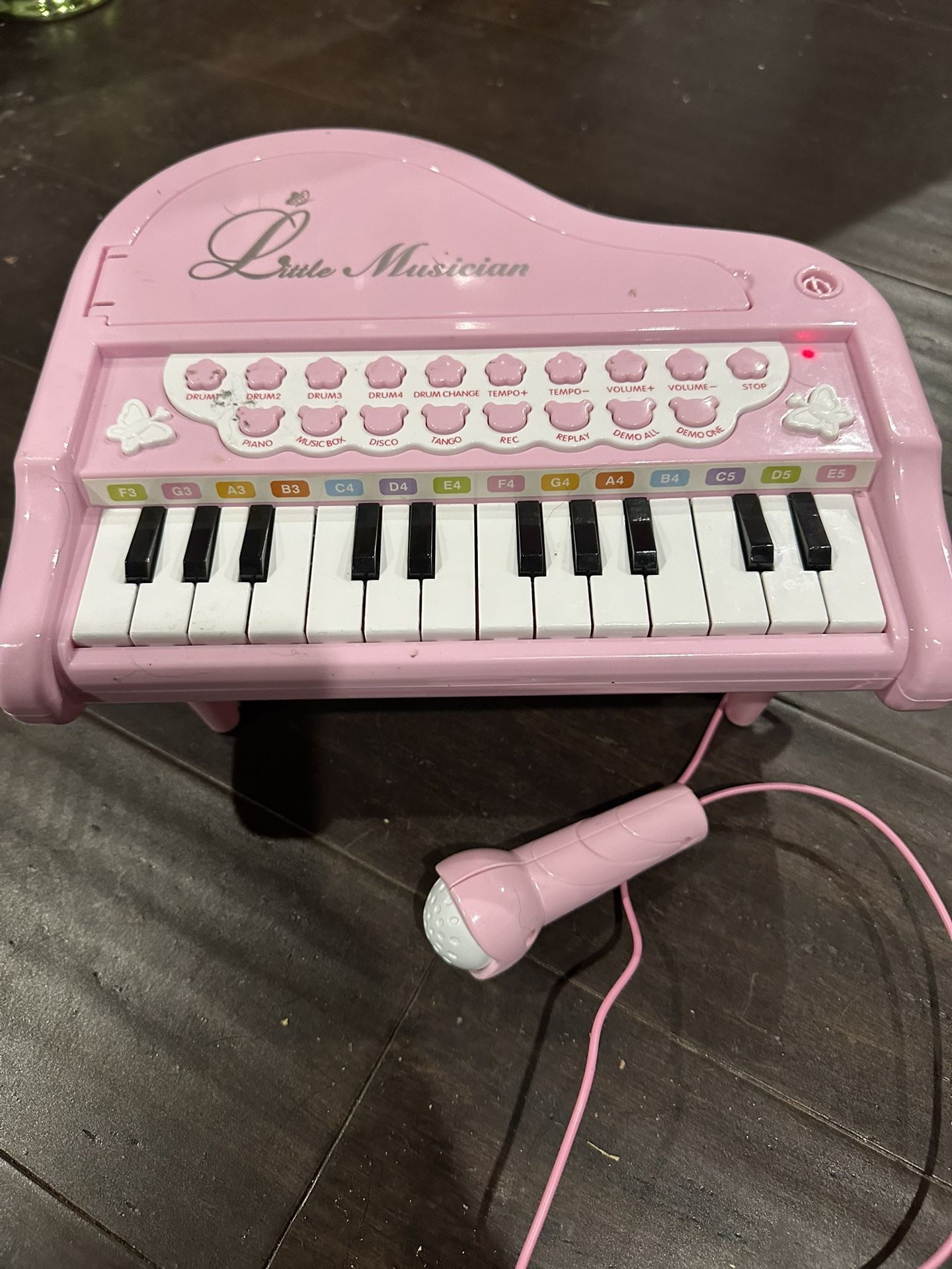 Little Musician Pink Piano with Microphone