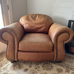 Antique, Leather Armchair