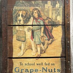 Vintage "Grape Nuts" Print Wood Fruit Drying Rack Tray Advertise Collect Decor