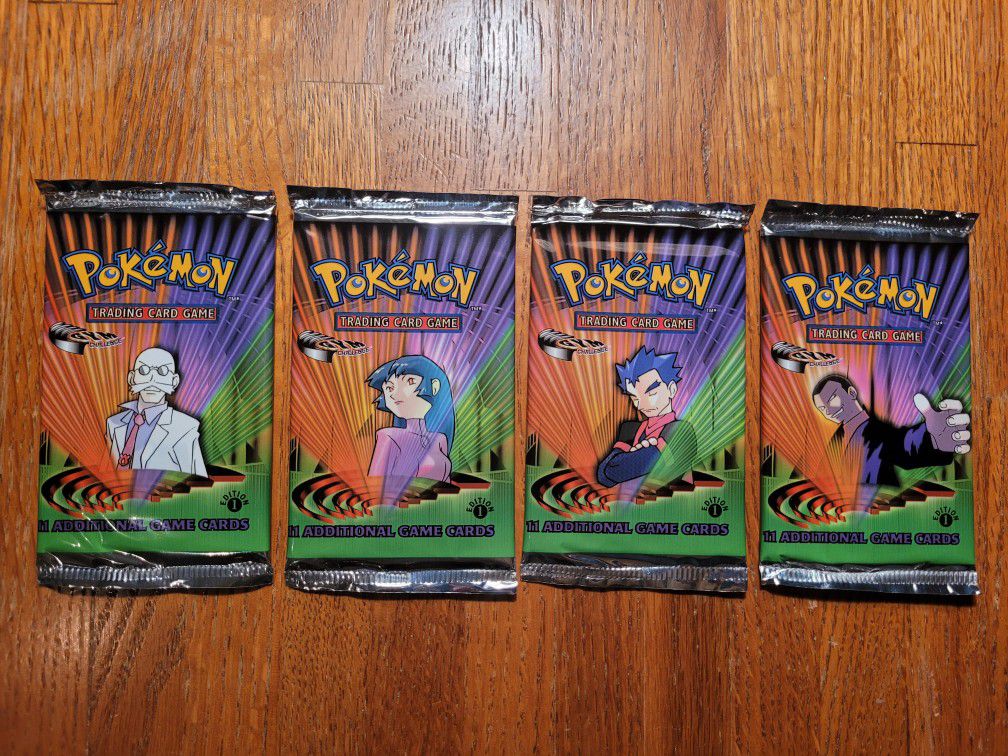 Pokemon Gym Challenge sealed 1st Edition booster packs  all four artwork 
