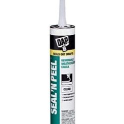 DAP 18324 Seal N Peel Removable Caulk, 10.1 Ounce Clear Weather Stripping AC 4pk.
