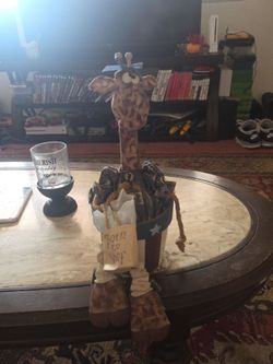 Giraffe Plush in Patriotic Pot