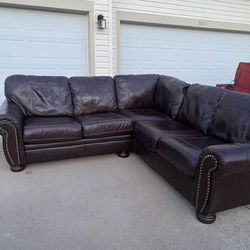 Delivery Available Leather Sectional Couch 