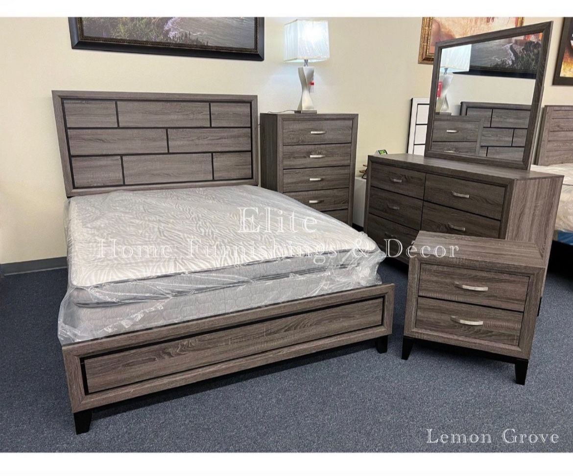 Grey Queen 4pc Bedroom Set 