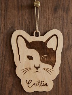 Laser Engraved Wooden Cat sign / Name Plaque – Personalized Wall Hanging