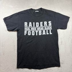 Vintage Oakland Raiders Real Men Wear Black Shirt Men’s Size M Faded 90s #1313