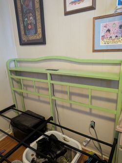 Queen size bed frame with power block