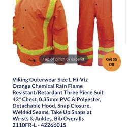 Viking Flame Retardant Series 3 PCs Rain Suit 3XL/ 3TG