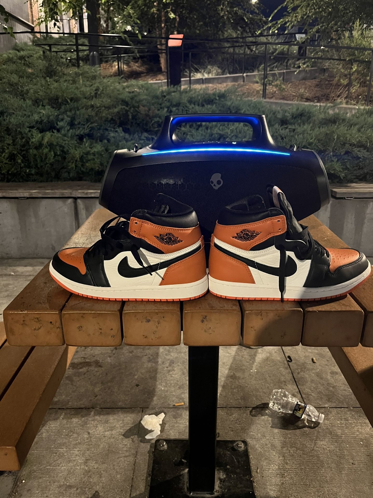 Orange, Black and White Jordan 1s