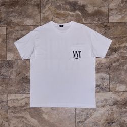 Kith & Kin International NYC Pocket Tee White Crest Back Size Medium