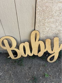 Baby wooden sign
