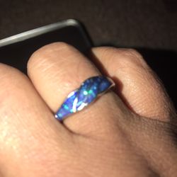 Abalone on Tibetan silver ring size 9