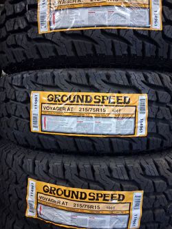 215-75-15 !!! GROUNDSPEED A/T !!! $340 LAS 4 LLANTAS MONTADAS Y BALANCEO INCLUIDO 👌