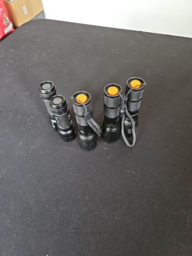 Five Battery Powered Flashlights