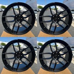 20 INCH SQUARED SET DODGE SRT HELLCAT STYLE WHEELS RIMS 20X11 +22 (5X115) CB: 71.5