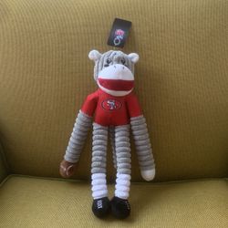 SF 49ers team sock monkey pet toy