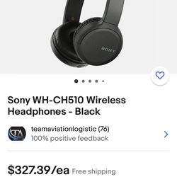 Sony WH-CH510 Wireless Headphones - Black