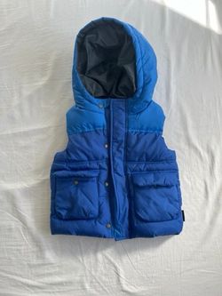 Zara blue hooded puffer vest fleece lined top kids children toddler 3 4 y blue pockets warm cozy