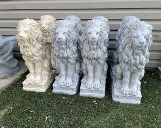 Solid Concrete Lion Statue Size 24” Tall