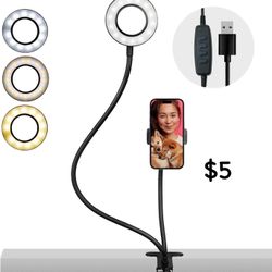 Ring Light With Phone Holder Clíp On