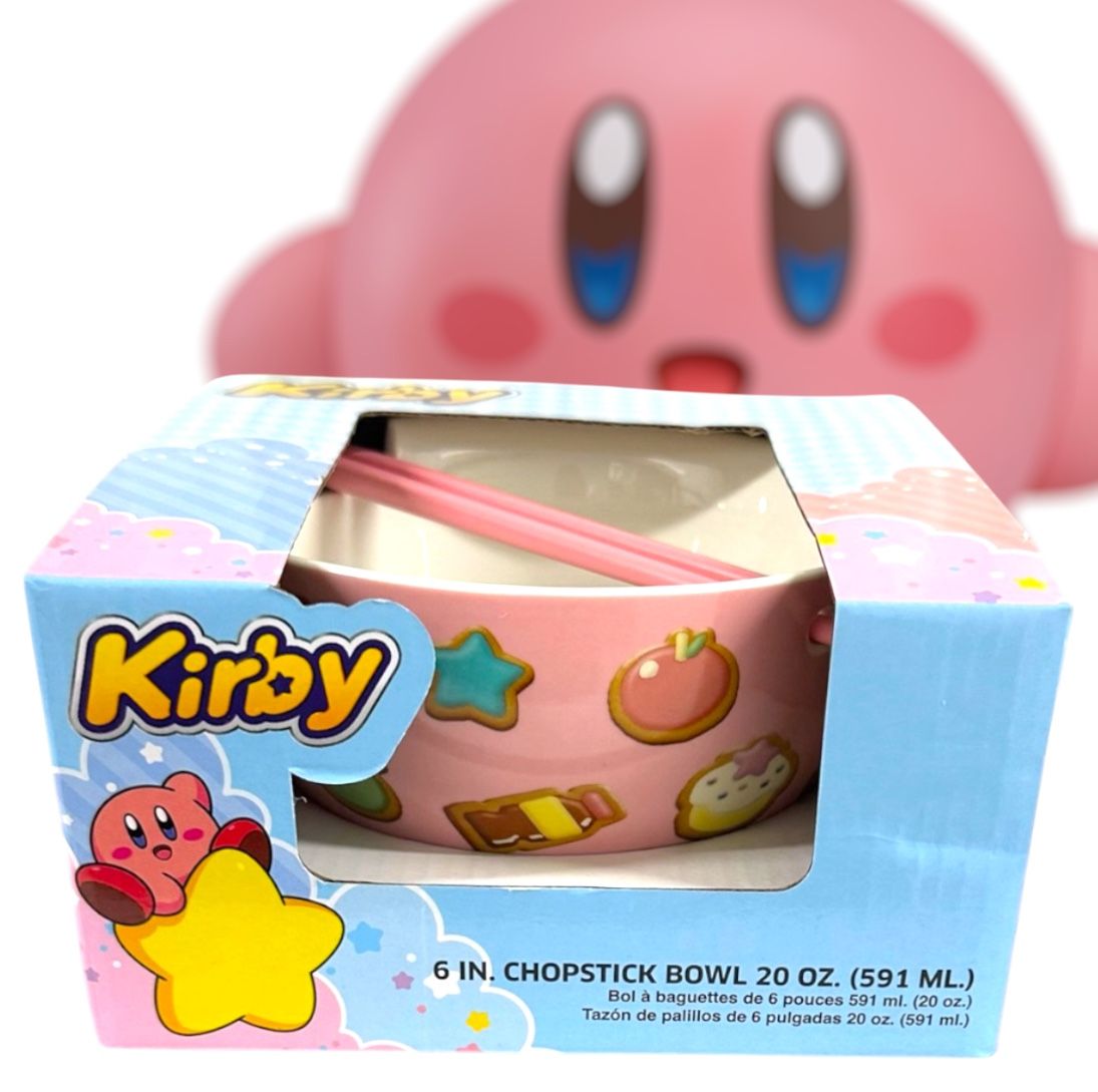 Kirby Soup / Noodle Ceramic Bowl & Chopsticks - 20oz.