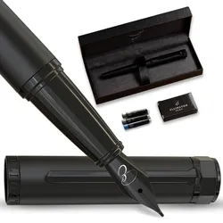 Ellington Pens The Stealth Fountain Pen with 3 Ink Cartridges