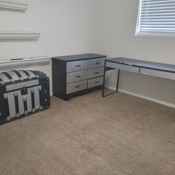 Dresser, Desk, And Toybox Set