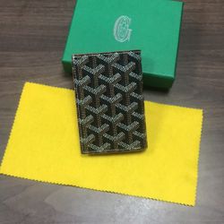 Goyard Saint Pierre Card Holder Wallet Reddish Black & Tan